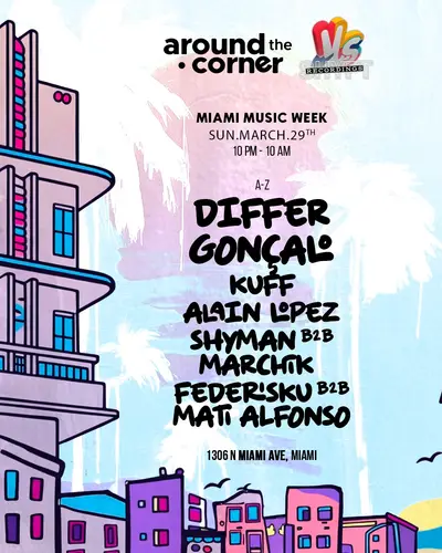ATC: DIFFER, GONCALO, KUFF, ALAIN LOPEZ, SHYMAN B2B MARCHIK - EDM event at Paraiso Estereo in Miami