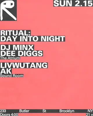 Ritual: Day Into Night with DJ Minx + Dee Diggs / livwutang + AK at public records