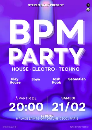 BPM Party - Soirée House, Electro & Techno at TBA - Le Beho