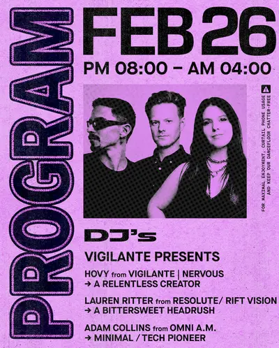 Vigilante presents: Hovy (EP Release Party) + Lauren Ritter & Adam Collins - EDM event at Outer Heaven in New York