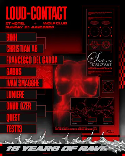 Loud-Contact 16yrs of Rave - EDM event at Zt Hotel + Wolf Club in Barcelona