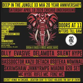 Deep In The Jungle XX (MIA 20th Anniversary) at TBA