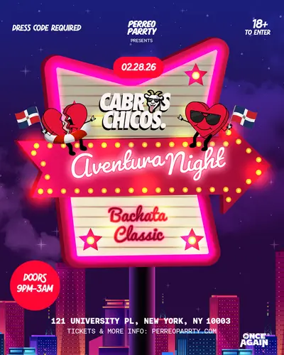 Cabros Chicos - Aventura Night - Bachata Classics (18+) - EDM event at Bar 13 in New York City
