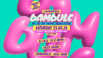 Bambule (House & Techno, 80s, 90s, Pop, Hip Hop) Bambule (House & Techno, 80s, 90s, Pop, Hip Hop) - EDM event at Cassiopeia in Berlin
