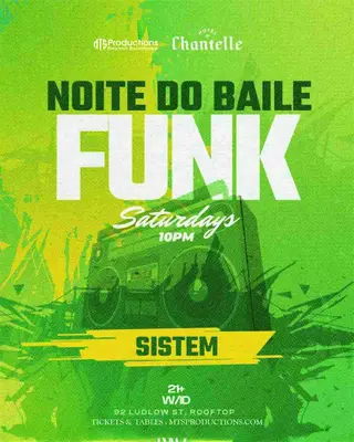 Noite do Funk NYC on Saturday, February 21 in the Lower East Side at SISTEM
