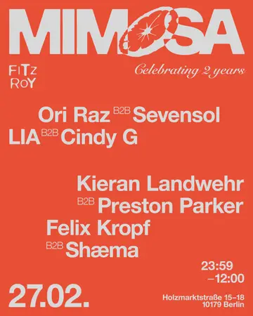 2 YEARS MIMOSA at Fitzroy 2 YEARS MIMOSA at Fitzroy