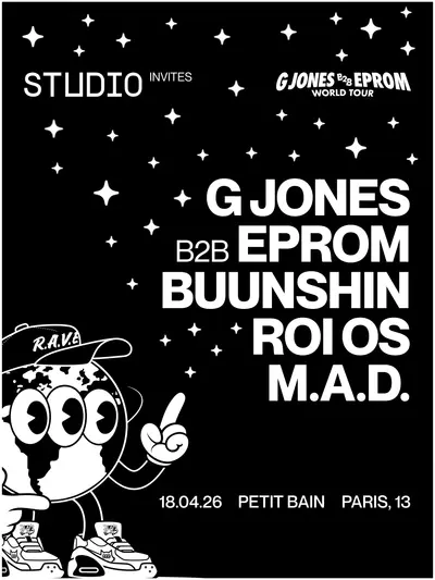 STUDIO Invites EPROM x G Jones, Buunshin, Roi Os & M.A.D - EDM event at Petit Bain in Barcelona