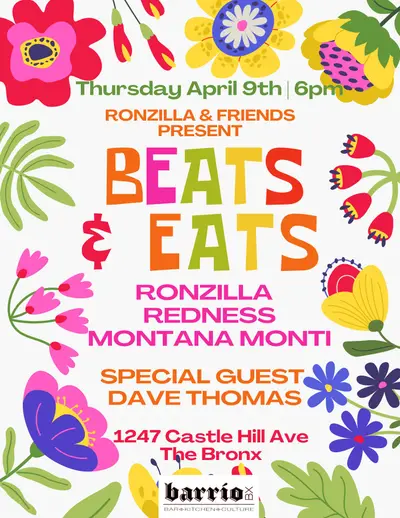 Beats & Eats w/Ronzilla, Montana, REDness & DJ Dave Thomas - EDM event at Barrio Bx in New York City
