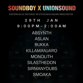 SOUNDBOY X UNIONSOUND: DUB WARZ at Eastern Bloc Records SOUNDBOY X UNIONSOUND: DUB WARZ at Eastern Bloc Records