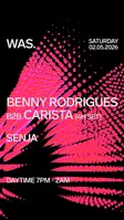 WAS. Daytime // Benny Rodrigues b2b CARISTA (4h set) • Senja thumbnail WAS. Daytime // Benny Rodrigues b2b CARISTA (4h set) • Senja thumbnail