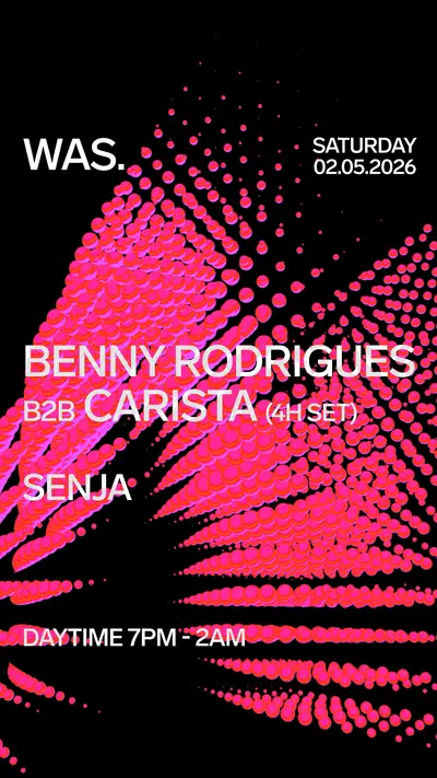 WAS. Daytime // Benny Rodrigues b2b CARISTA (4h set) • Senja - EDM event at WAS. in Utrecht