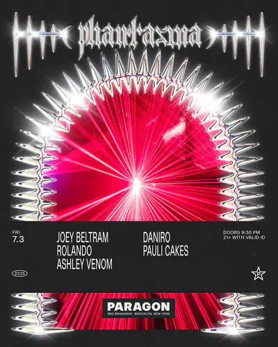 Phantasma: Joey Beltram, Rolando, Ashley Venom + Daniro, Pauli Cakes - EDM event at Paragon in New York City