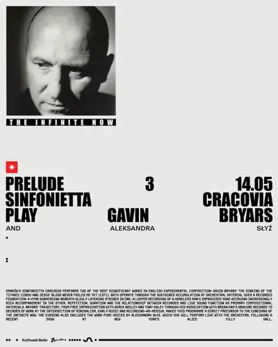 Prelude 3 - Sinfonietta Cracovia plays Gavin Bryars and Aleksandra Słyż - EDM event at Kraftwerk Berlin in Berlin