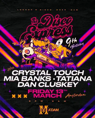 Madam by Night invites: The Disco Express 9th Birthday at Madam Madam by Night invites: The Disco Express 9th Birthday at Madam