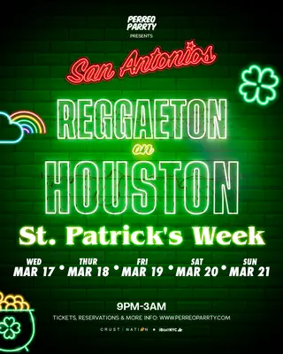 St. Patrick's Week Reggaeton on Houston - Latin & Reggaeton Party NYC at San Antonios