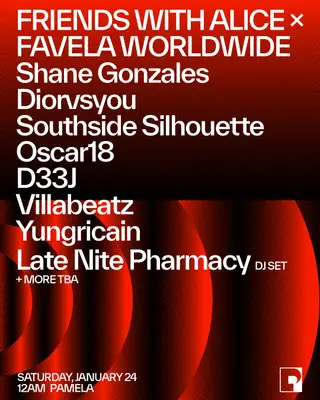 FRIENDS WITH ALICE x FAVELA WORLDWIDE at Pamela Club