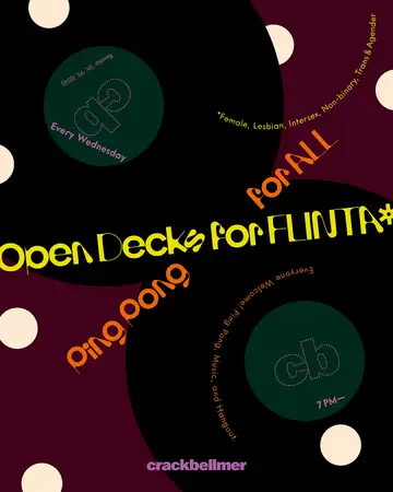 OPEN DECKS FOR FLINTA - PING PONG FOR ALL at Crack Bellmer OPEN DECKS FOR FLINTA - PING PONG FOR ALL at Crack Bellmer