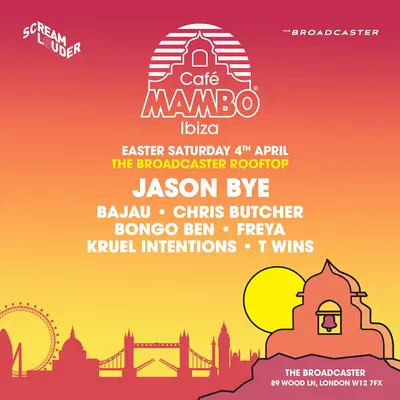 Cafe Mambo Ibiza London Rooftop Party - EDM event at The Broadcaster in London