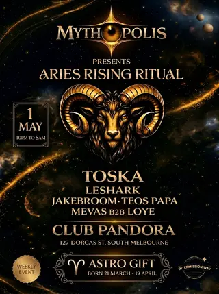 Mythopolis presents Aries Rising Ritual at Club Pandora