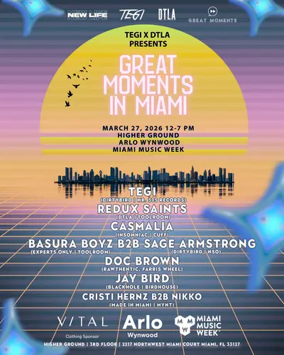 TEGI x DTLA presents: Great Moments in Miami - EDM event at Arlo Wynwood in Miami