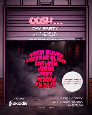 Oosh…Day Party at The Bag Factory