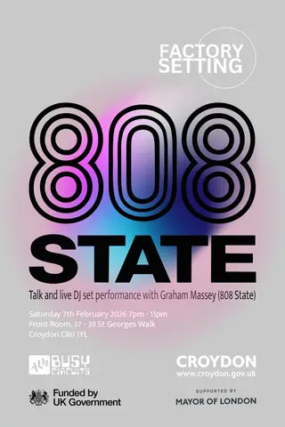 Factory Setting - 808 State - Talk / live electronics / DJ set with Graham Massey at The Front Room