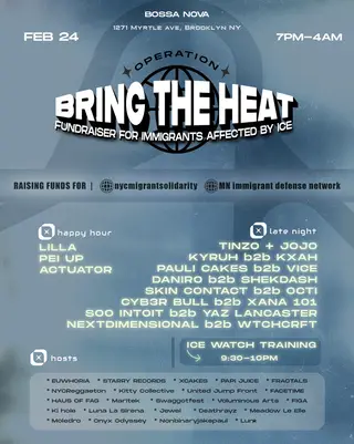 OPERATION BRING THE HEAT: fundraiser for immigrants affected by ICE at Bossa Nova Civic Club OPERATION BRING THE HEAT: fundraiser for immigrants affected by ICE at Bossa Nova Civic Club