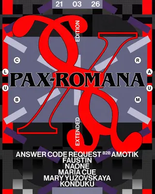 RAUM invites PAX ROMANA: 12 HRS Extended at CLUB RAUM