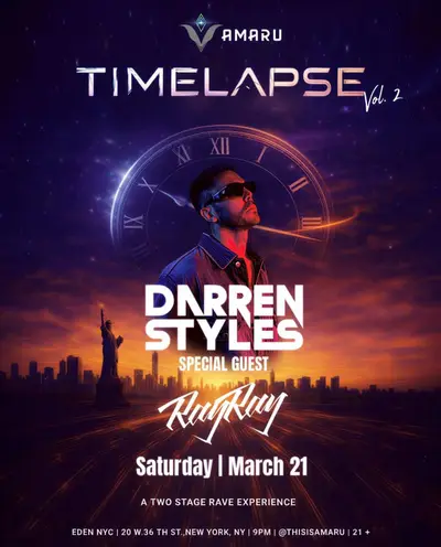 TIME LAPSE presents Darren Styles and RayRay - EDM event at Eden NYC in New York