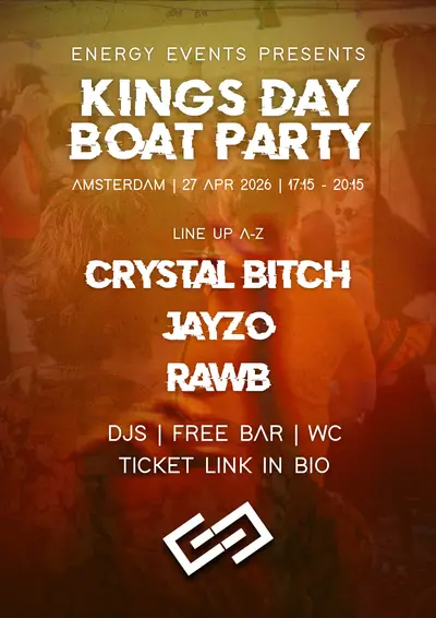 Energy presents: Kings Day Boat Party Energy presents: Kings Day Boat Party - EDM event at TBA - Amsterdam Canals in Amsterdam