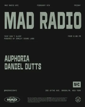 Trip Don't Sleep: Auphoria, Daniel Dutts at MAD Radio NYC Trip Don't Sleep: Auphoria, Daniel Dutts at MAD Radio NYC