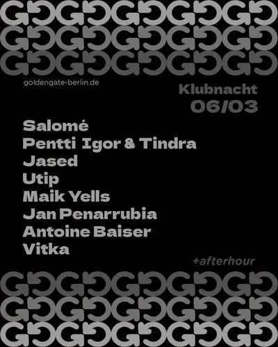 Klubnacht + Afterhour - EDM event at Golden Gate in Berlin