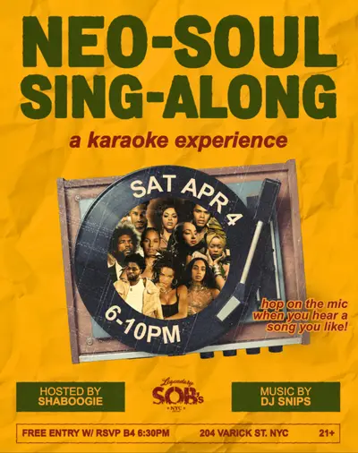 Neo-Soul Sing-Along: A Karaoke Experience Neo-Soul Sing-Along: A Karaoke Experience - EDM event at SOBs in New York City