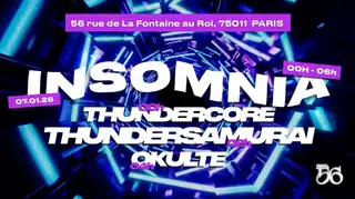 Insomnia W/ Thundercore,Thundersmurai,Okulte at Studio56