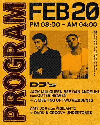 Outer Heaven presents: Jack Mulqueen b2b Dan Angelini at Outer Heaven