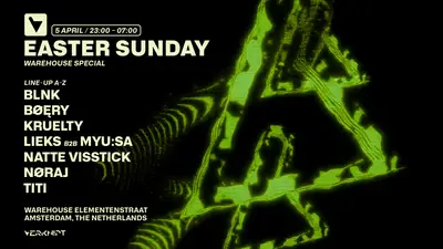 VERKNIPT Easter Sunday - Warehouse Special - 5 April - EDM event at Warehouse Elementenstraat in Amsterdam