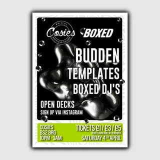 Boxed x Cosies w/ Budden & Templates + OPEN DECKS at Cosies Boxed x Cosies w/ Budden & Templates + OPEN DECKS at Cosies
