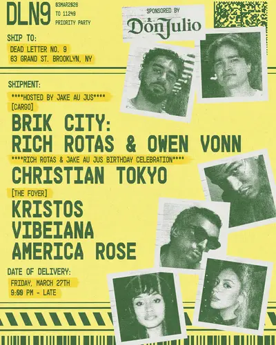 Rich Rotas, Owen Vonn (Brik City), Christian Tokyo, Kristos, Vibeiana, America Rose - EDM event at Cargo @ Dead Letter No. 9 in New York City
