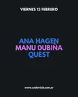 Ana Hagen - Manu Oubiña - QUEST – Manchester – Feb 13, 2026 EDM news from EDMDanceDirectory.com Ana Hagen - Manu Oubiña - QUEST – Manchester – Feb 13, 2026 EDM news from EDMDanceDirectory.com