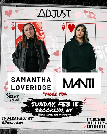 ADJUST: Samantha Loveridge & MANTi at The Meadows ADJUST: Samantha Loveridge & MANTi at The Meadows