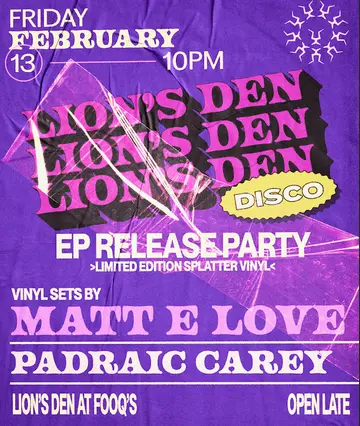 Matt E Love (Vinyl) + Padraic Carey at Lion's Den Matt E Love (Vinyl) + Padraic Carey at Lion's Den