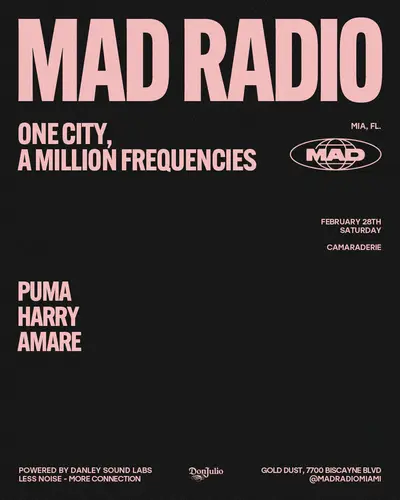 CAMARADERIE: PUMA, HARRY, AMARE - EDM event at Mad Radio Miami in Miami