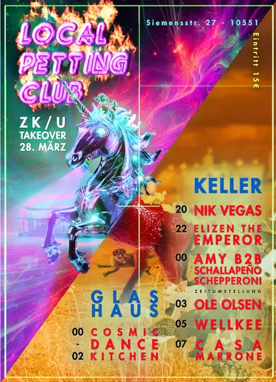 LOCAL PETTING CLUB // ZK/U TAKEOVER - EDM event at ZK/U (Zentrum für Kunst und Urbanistik) in Berlin