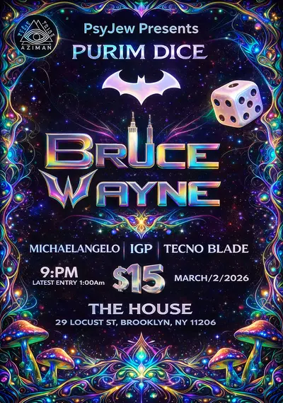 Purim Dice - Psytrance + Techno (Free Entry) - EDM event at The House in New York City