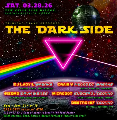 The Dark Side - EDM event at TBA - Speedway VFW Post #2839 3368 Wilcox St., Indianapolis, IN 46222 in Indiana