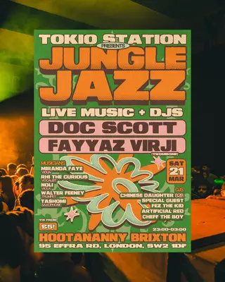 Tokio Station presents: 'JUNGLE JAZZ' with Doc Scott + Fayyaz Virji London 2026 - EDM news article Tokio Station presents: 'JUNGLE JAZZ' with Doc Scott + Fayyaz Virji London 2026 - EDM news article