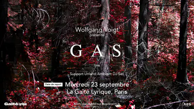 Wolfgang Voigt présente GAS Live - EDM event at La Gaîté Lyrique in Paris