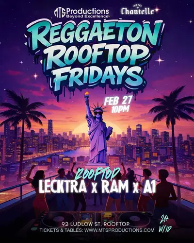 Reggaeton Rooftop Fridays - Friday, Feb 27th - EDM event at Hotel Chantelle in New York City