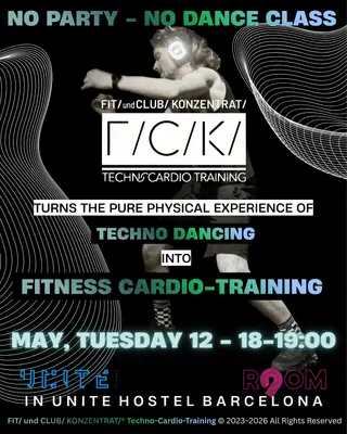 FIT/ und CLUB/ KONZENTRAT/ Techno-Cardio-Training Session in Barcelona