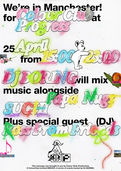 Colour Club: DJ BORING, Ross From Friends, Papa Nugs, SUCHI - EDM event at PROGRESS in Paris